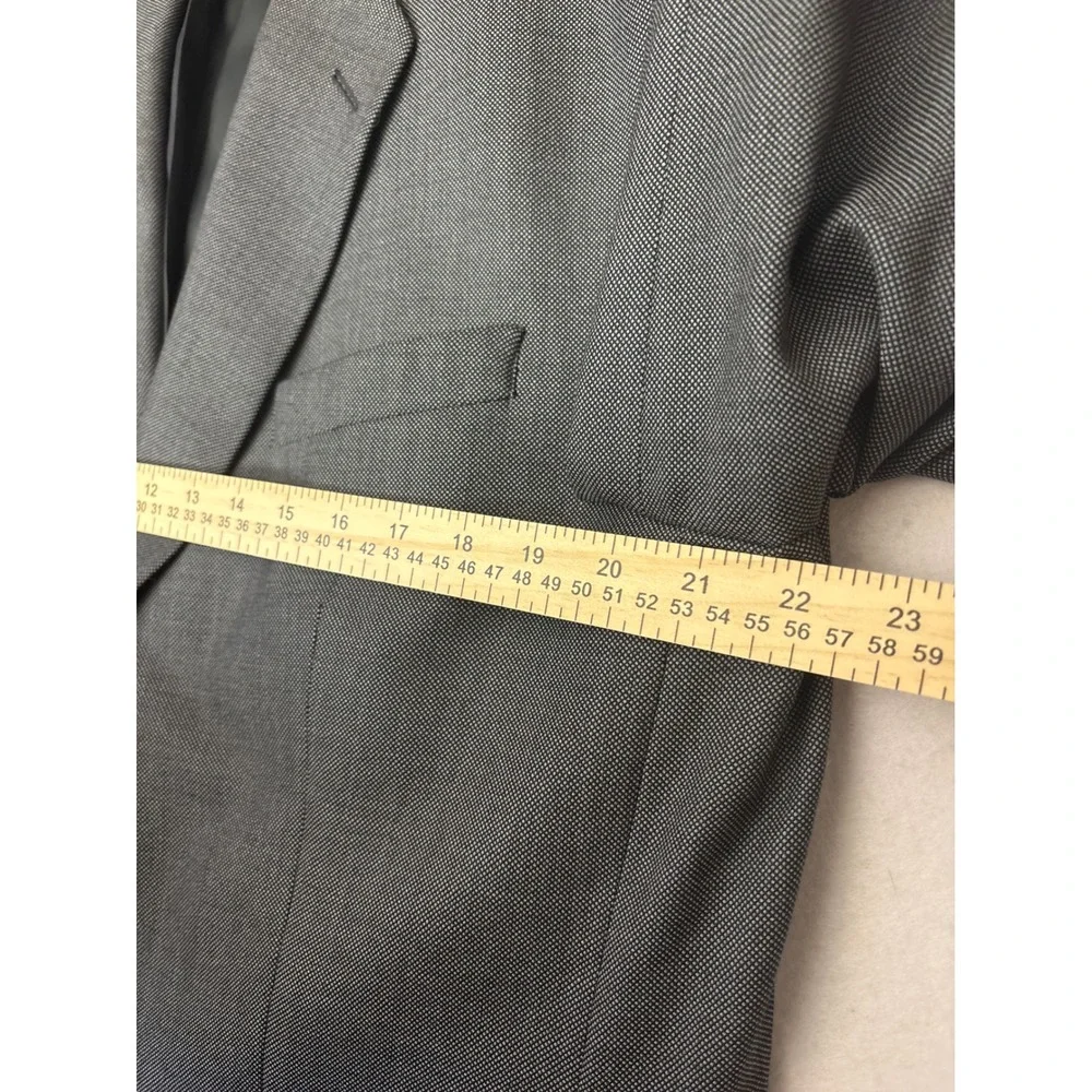 Chaps by Ralph Lauren Mens Grey Micro Pattern 2 Button Blazer Sport Coat 46R